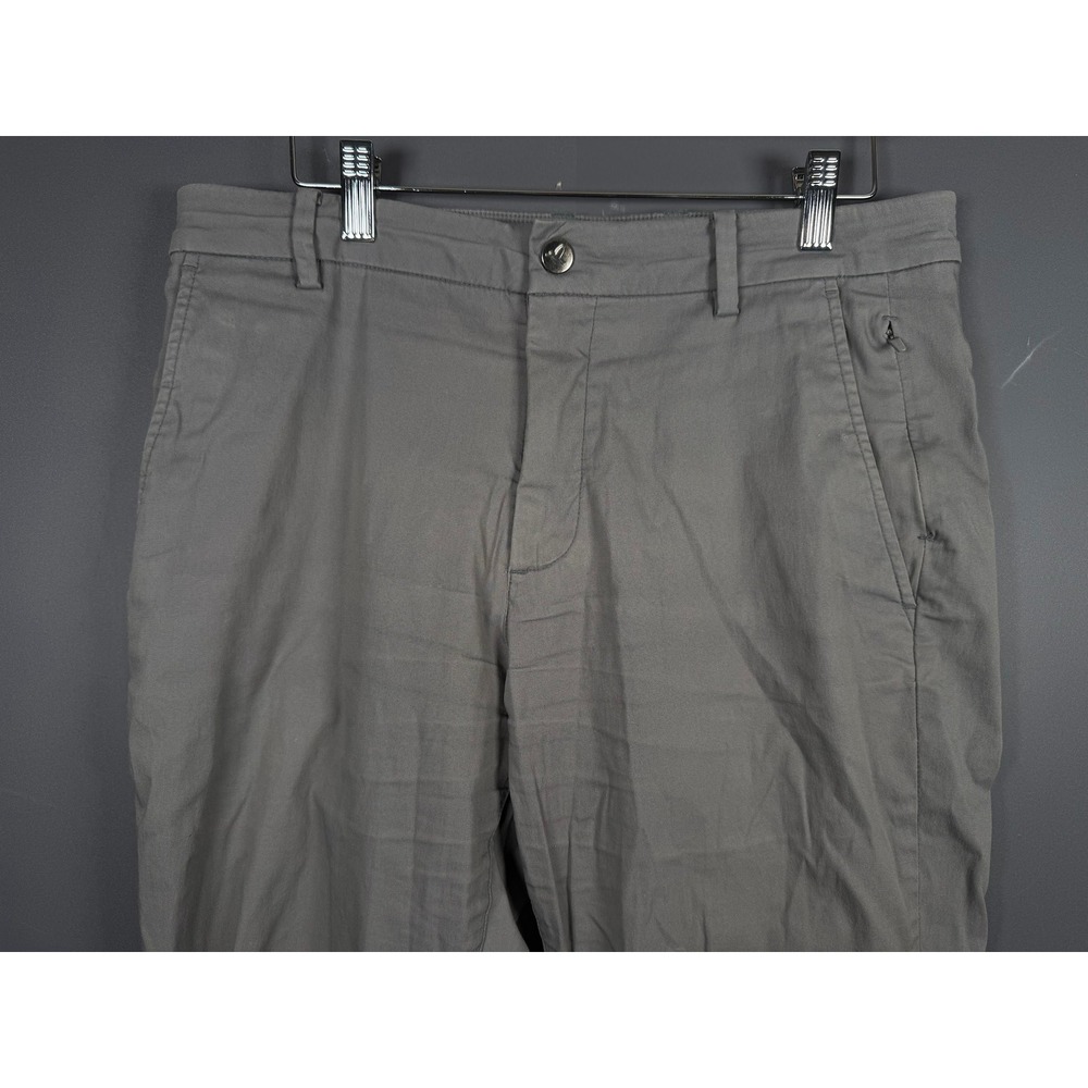 Birddogs Mens Gray Khaki Stretch Pants 32x34 Hummingbird Logo Zip Pocket